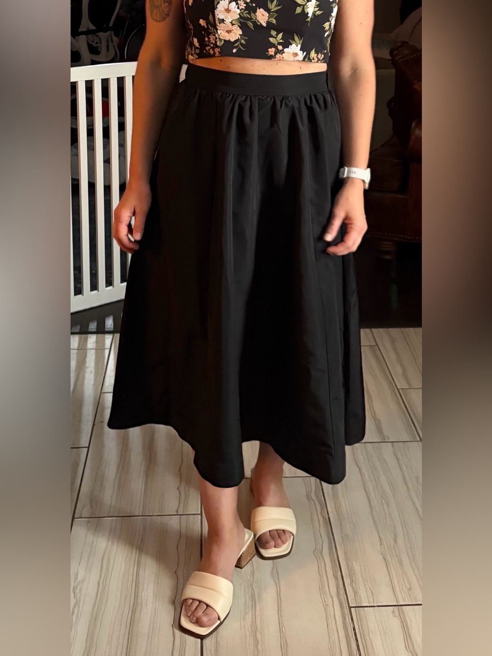 The Occasion High Waisted Taffeta Midi Skirt